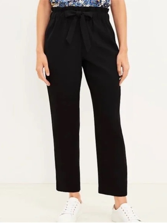 LOFT Pants - LOFT Black Tie-Waist Straight Leg Pants